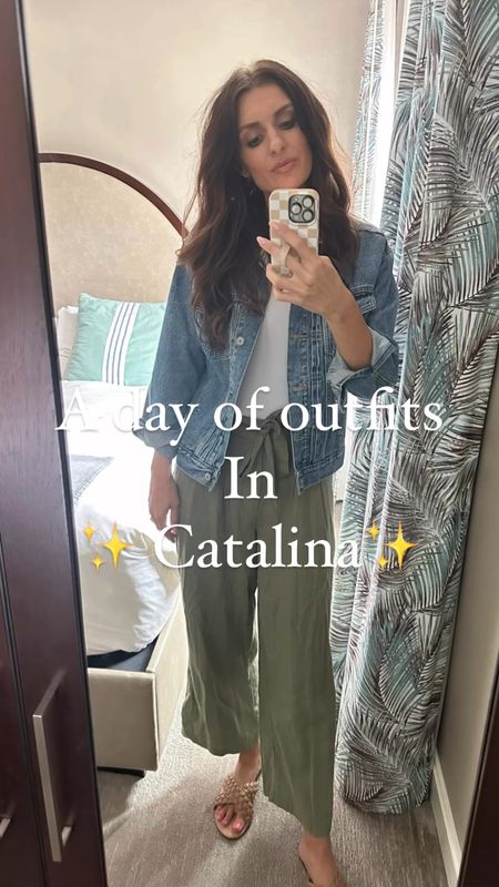 Some easy travel outfits I wore in Catalina! Linked similar pants because these sold out (I wear size S), M in bodysuit, M in denim jacket, S in dress. 5’11” / 125 lbs 

#LTKTravel #LTKFindsUnder100 #LTKFindsUnder50