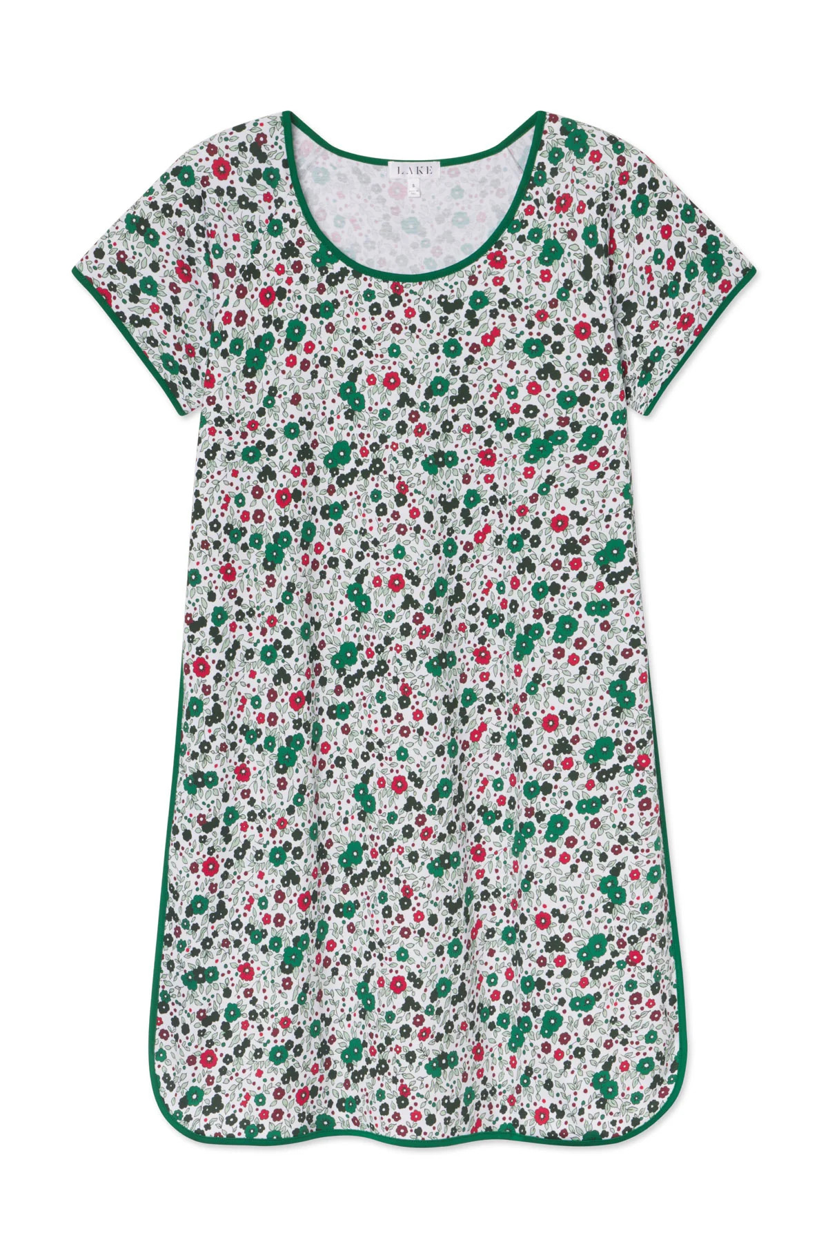 Pima Nightgown in Classic Green Vivian Floral | Lake Pajamas
