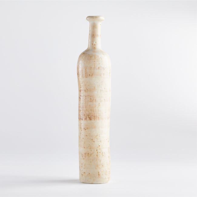 Euclid Spotted Large White Vase | Crate & Barrel