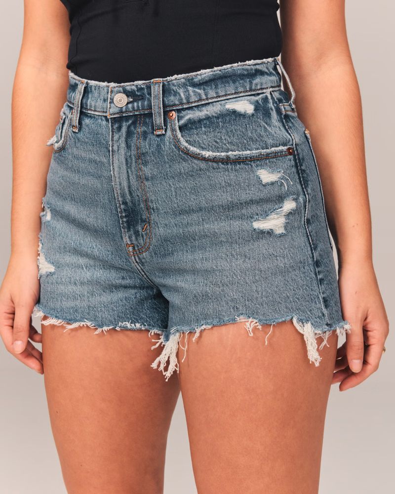 Curve Love High Rise Mom Shorts | Abercrombie & Fitch (US)