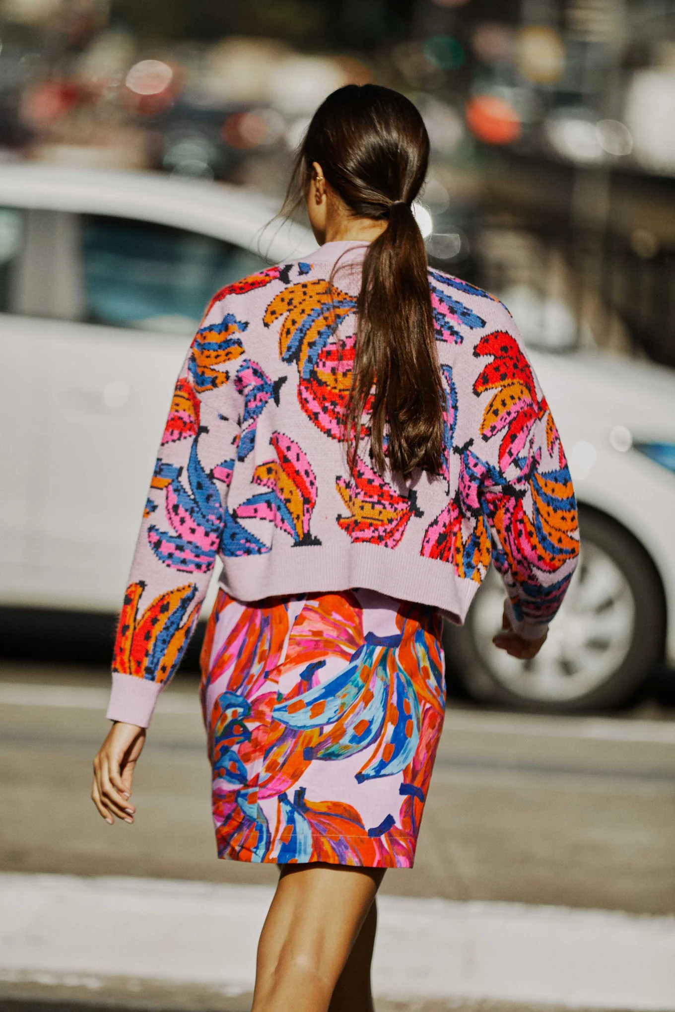 colorful bananas cardigan | FarmRio (US)