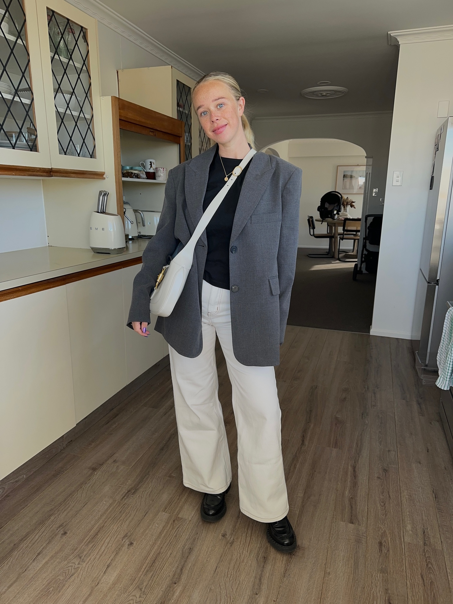 Blazer - Size 10
Top - Size Medium 
Pants - Size 10