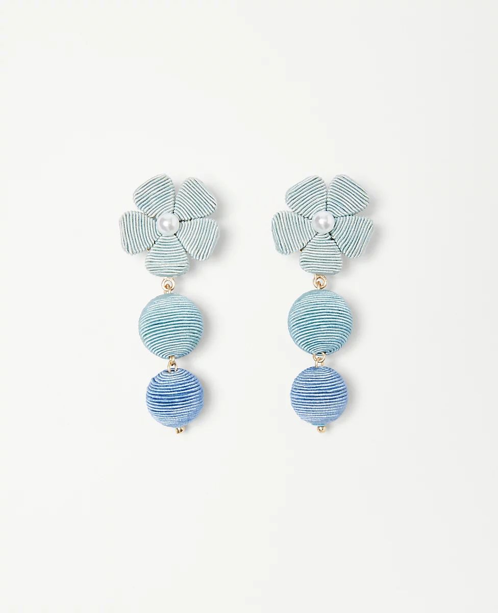 Thread Wrapped Flower Drop Earrings | Ann Taylor (US)