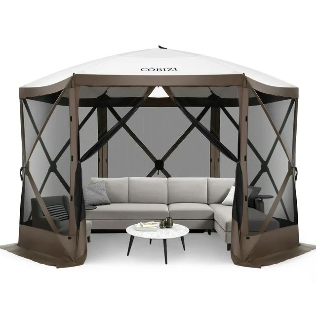 COBIZI 12'x12' Pop-up Gazebo Outdoor Camping Tent with 6 Sides Mosquito Netting, Waterproof, UV R... | Walmart (US)