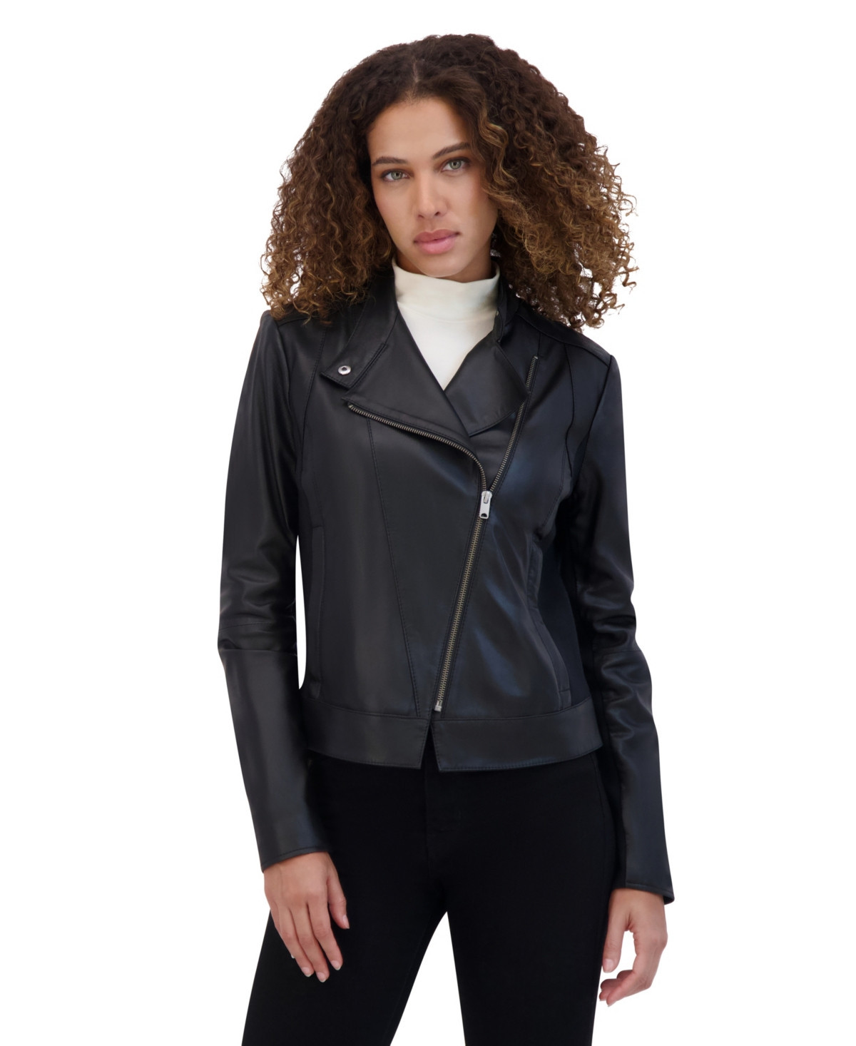 Andrew Marc Women's Messina Lightweight Leather Jacket - Black | Macy's