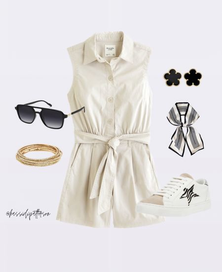 Utility romper styled outfit from Abercrombie 🤍

#LTKshoecrush #LTKSpringSale #LTKstyletip