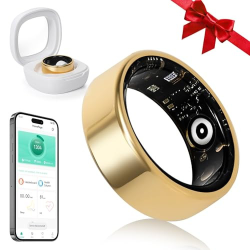 YULUCKGO Smart Ring Fitness Tracker for Women Men - Health Heart Rate Ring with Sleep Monitor and Blood Oxygen Tracking, No Subscription Fee, Family Care, Remote Photography,IP68 Waterproof(10#) | Amazon (US)