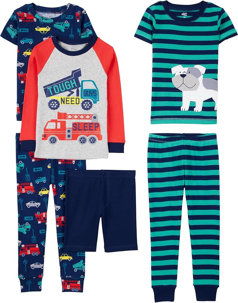 Simple Joys by Carter's girls 6-piece Snug Fit Cotton Pajama Set | Amazon (US)