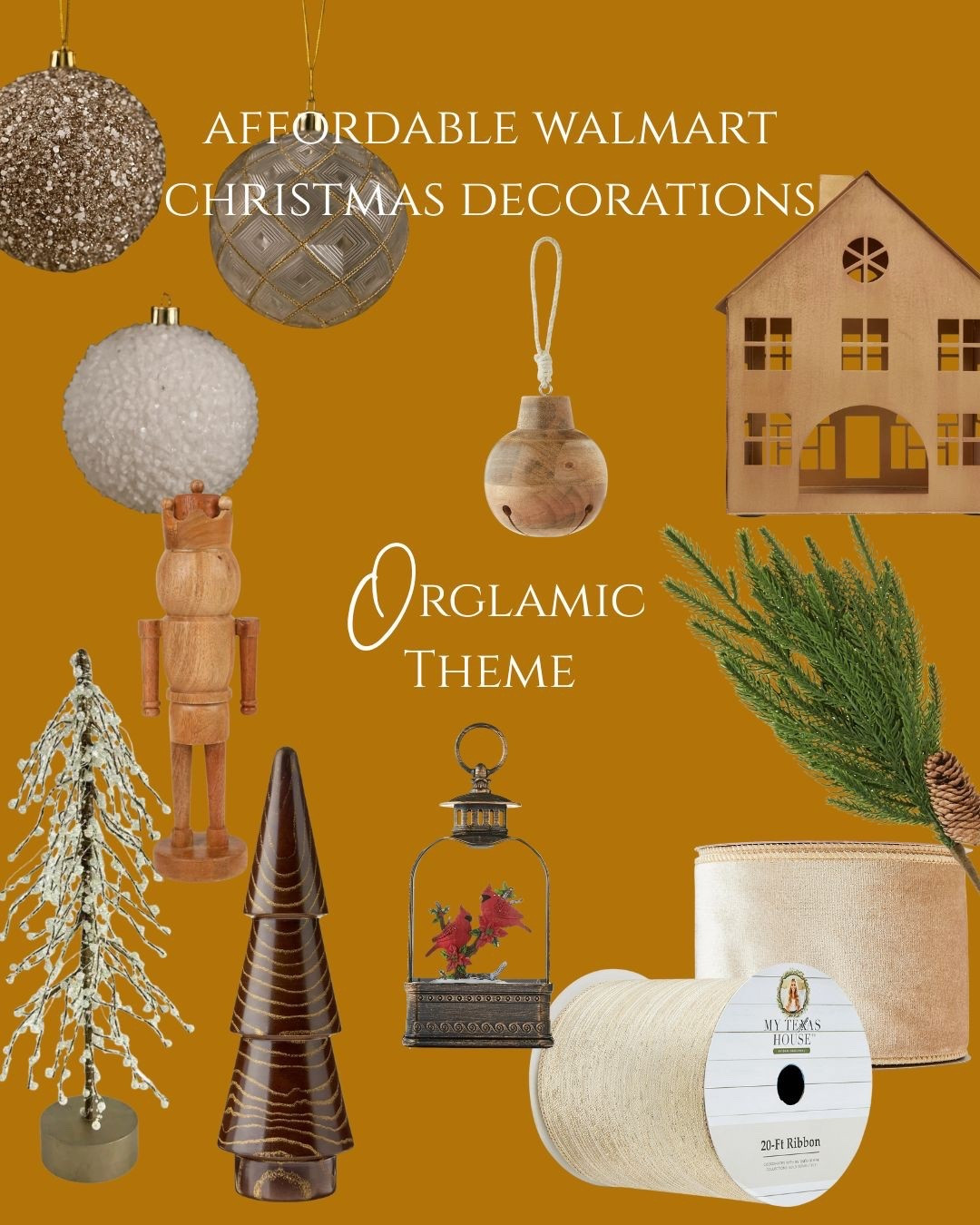Bring home the Orglamic Christmas decor trend with this calming blend of creamy neutrals, champagne accents, and natural wood textures. This look combines the elegance of pearl and soft glam elements with the warmth of organic materials for a serene, high-end holiday feel. Perfect for those searching for neutral Christmas decor, organic modern Christmas styling, champagne holiday decorations, or budget-friendly Walmart Christmas finds. 

#LTKHoliday #LTKHome #LTKSeasonal