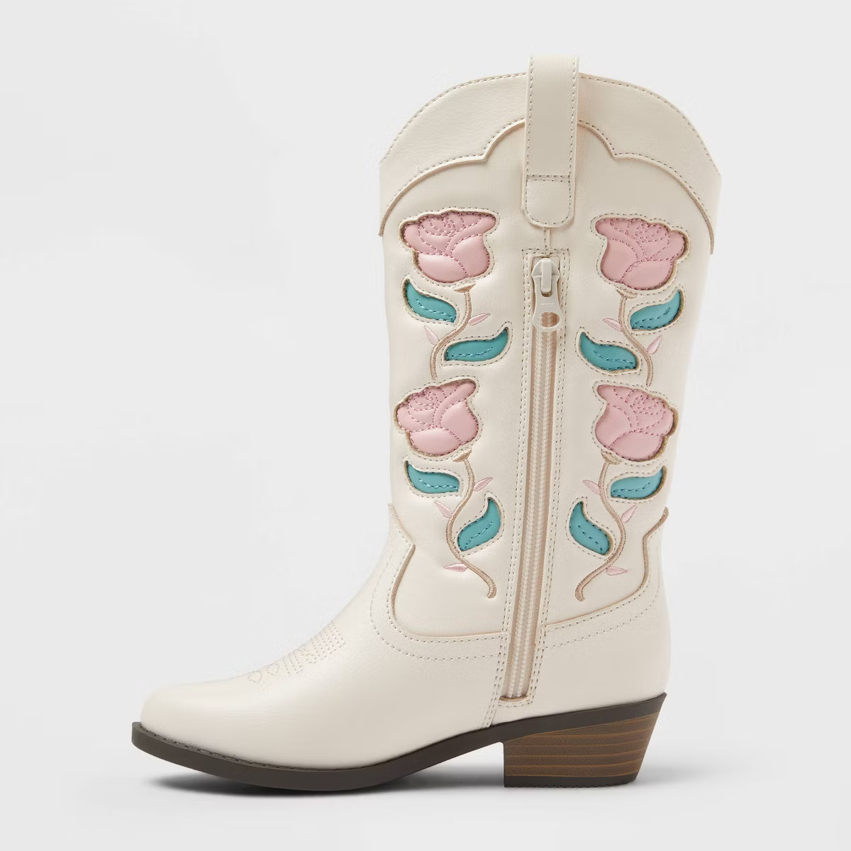 Kids' Emberly Embroidered Western Boots - art class™ Ivory | Target