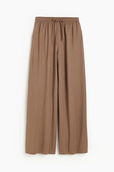 Wide pull-on trousers - Brown - Ladies | H&M GB | H&M (UK, MY, IN, SG, PH, TW, HK)