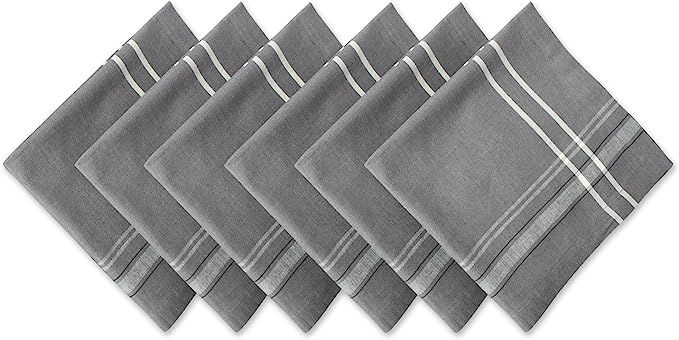 DII 100% Cotton Everyday French Stripe Tabletop Collection, Napkin Set, Gray Chambray 6 Count | Amazon (US)