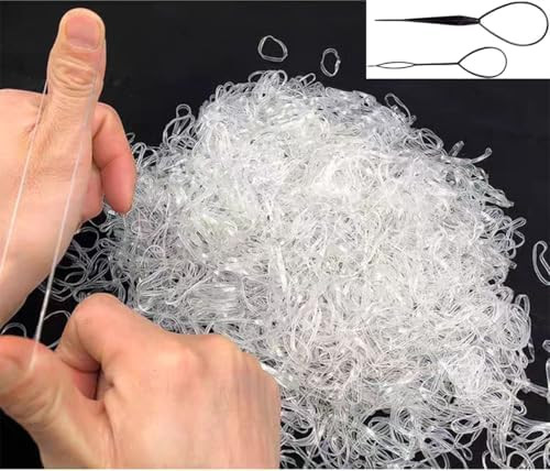 Elastic Hair Rubber Bands, 2000 PCS Soft Ponytail Elastics Holders Small Hair Ties for Blond Kids... | Amazon (US)