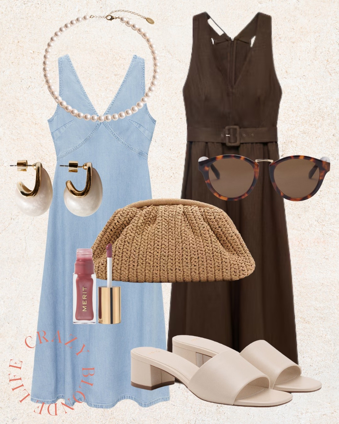 How cute is this denim dress and linen jumpsuit from Mango! I have paired these looks with peal accessories and a woven clutch. 🤎

#LTKStyleTip #LTKSeasonal #LTKU