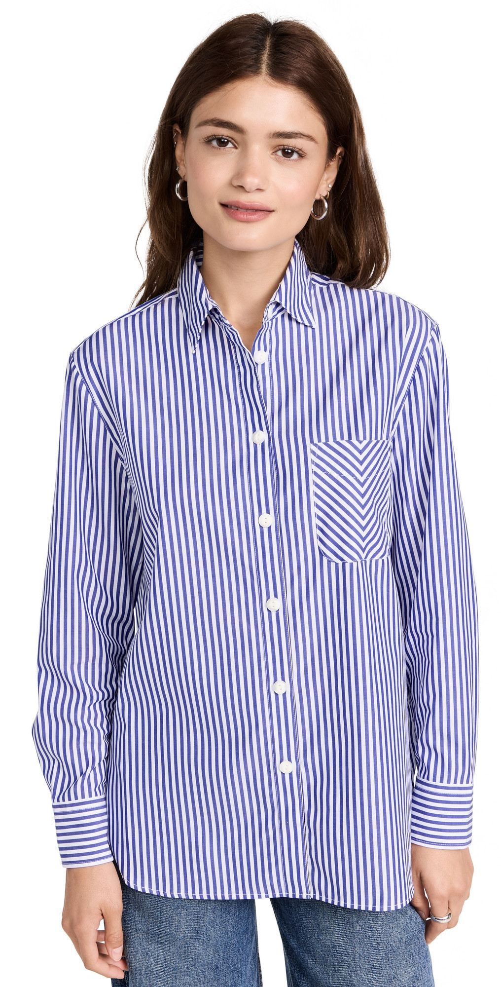 rag & bone ICON Maxine Button Down Shirt Blue Stripe XXS | Shopbop