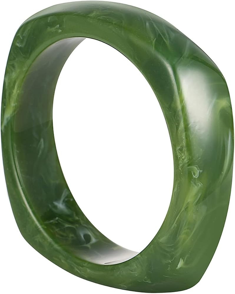 Punk Cool Colorful Square Acrylic Tortoiseshell Acetate Plate Bangles Wide Irregular Ethnic Resin... | Amazon (US)