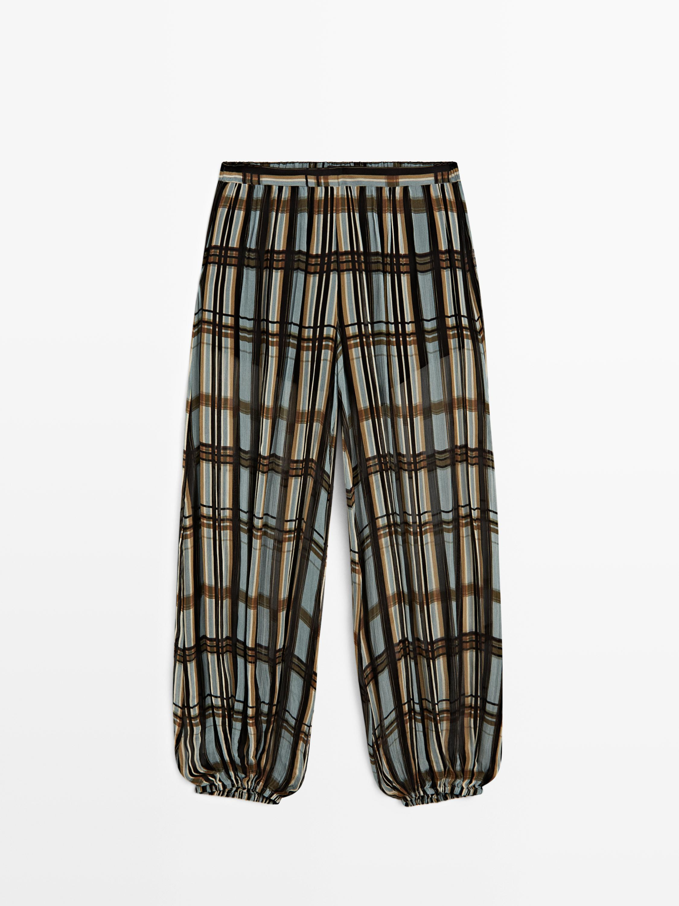 Flowing printed sarouel trousers | Massimo Dutti UK