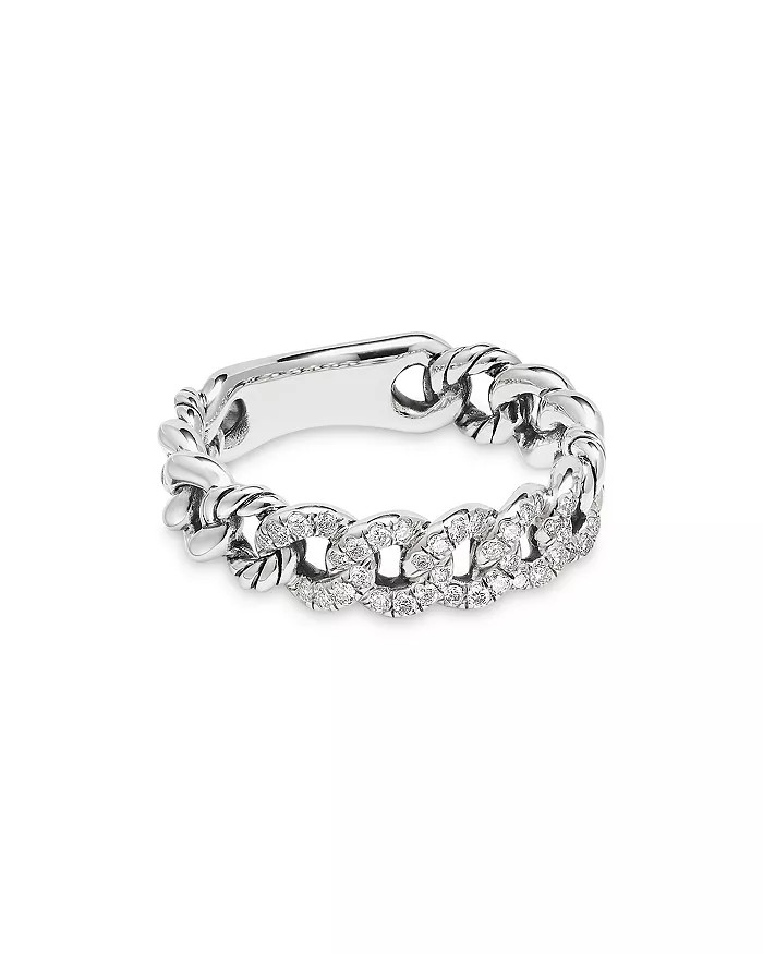 Belmont Curb Link Narrow Ring with Pavé Diamonds | Bloomingdale's (US)