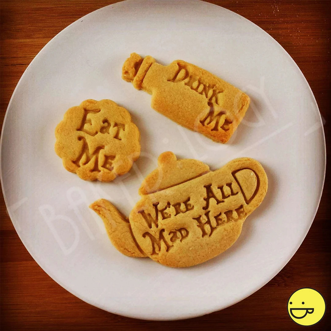 Alice Adventures in Wonderland Themed Cookies Cutters - Eat Me, Drink Me, We Are All Mad Here Tea... | Etsy (US)