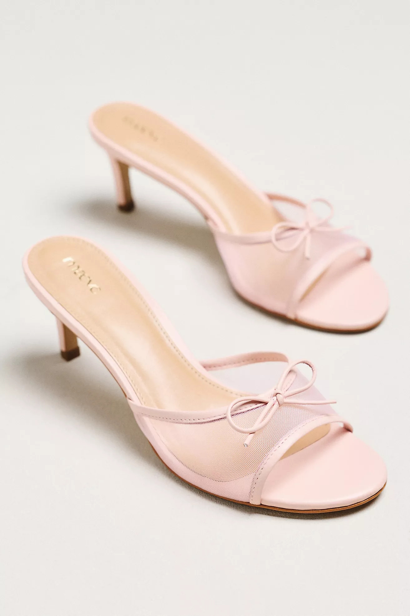 Maeve Mesh Bow Mule Heels | Anthropologie (US)