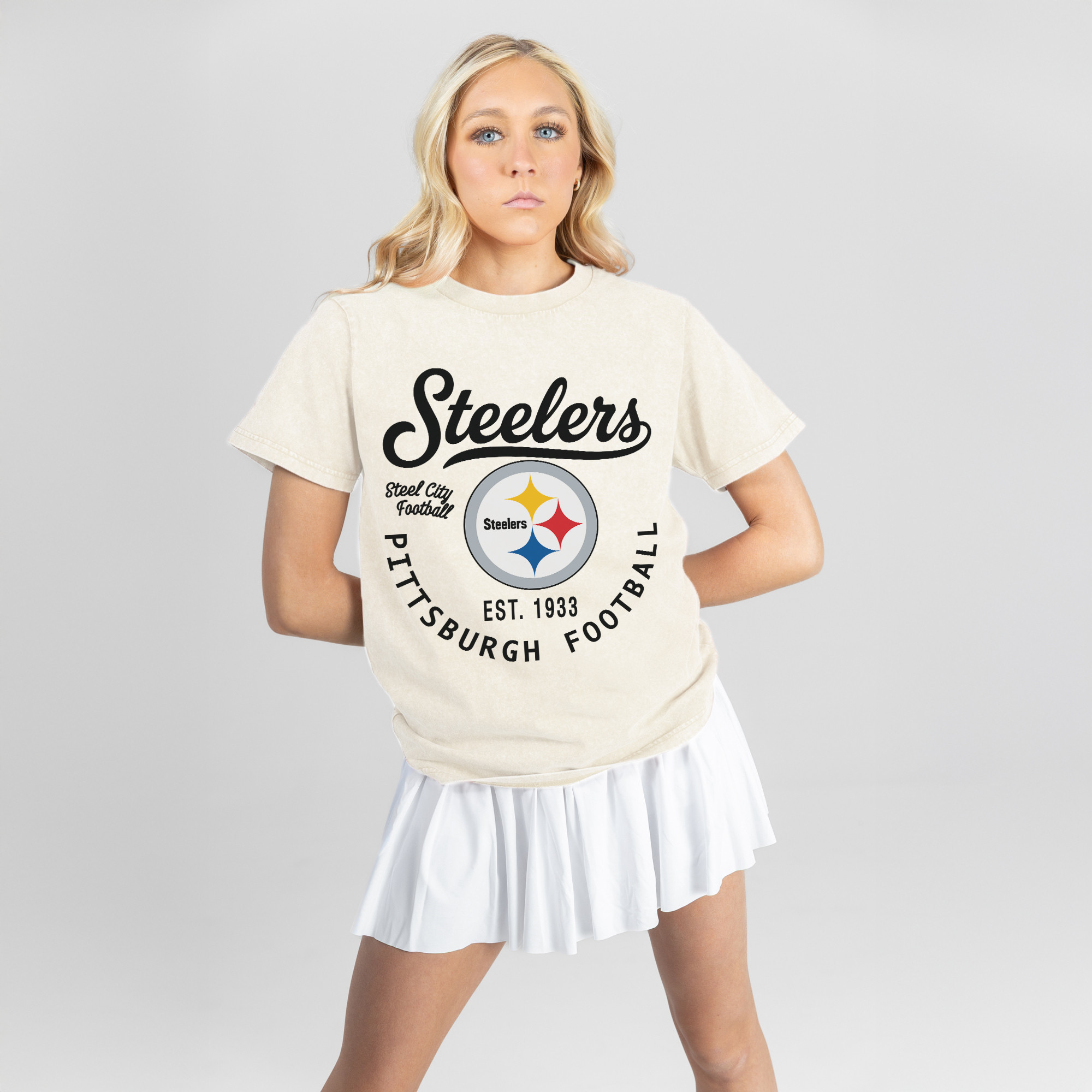 Women's Gameday Couture Natural Pittsburgh Steelers You Know Our Name T-Shirt | Fanatics