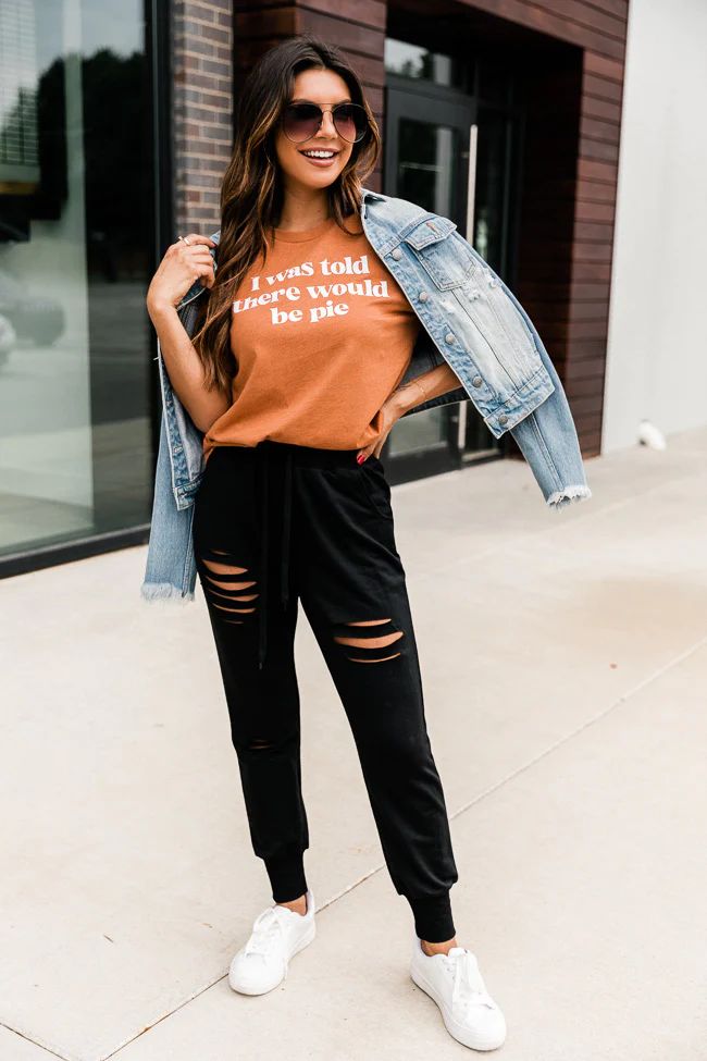I Was Told There Would Be Pie Burnt Orange Graphic Tee | Pink Lily