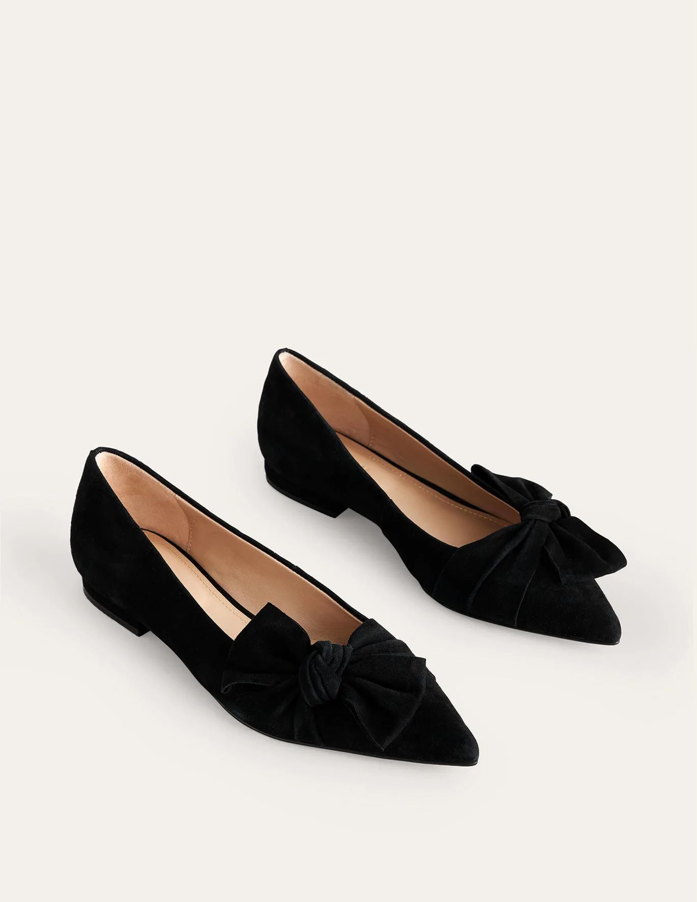 Suede-Bow Ballet Flats | Boden (US)