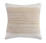 LR Home Jute Striped and Bordered Throw Pillow, 1 Count (Pack of 1), Ivory/Tan | Amazon (US)
