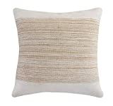 LR Home Jute Striped and Bordered Throw Pillow, 1 Count (Pack of 1), Ivory/Tan | Amazon (US)