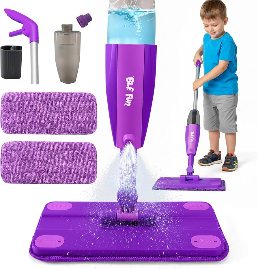 Kids Spray Mop, Toddlers Cleaning Playsets with Real Water Sprayer, Kids Mop Toys, Montessori Cle... | Amazon (US)