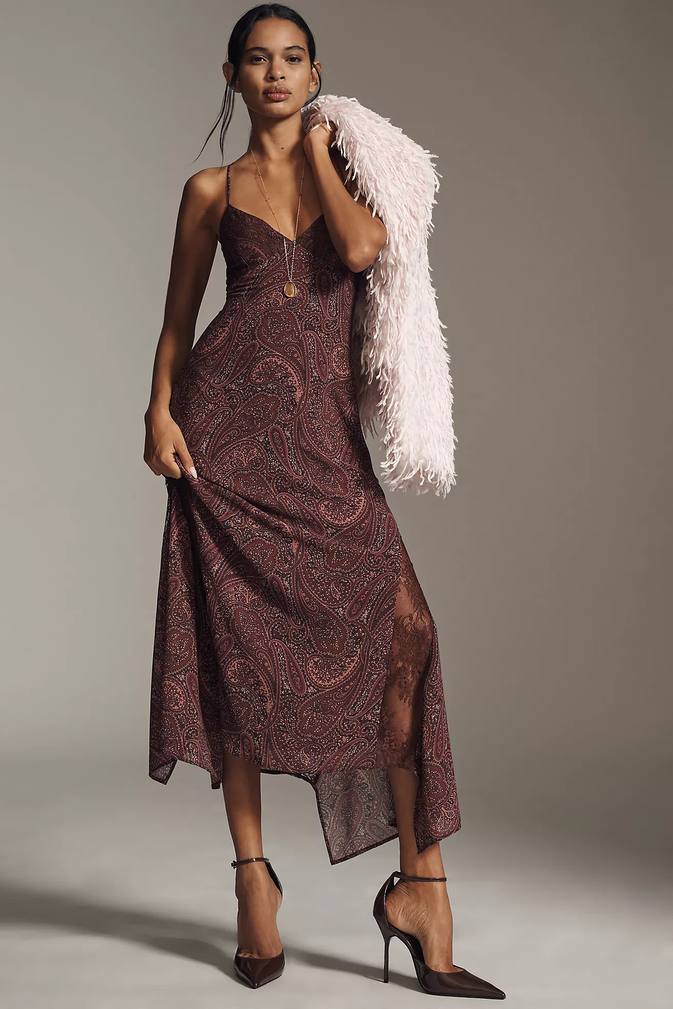 AFRM Christina V-Neck Midi Dress | Anthropologie (US)