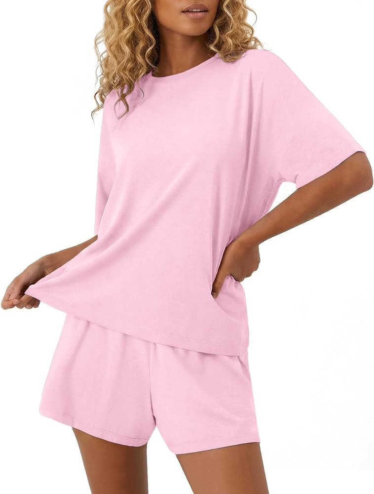 Ekouaer Pajama for Women Viscose from Bamboo 2 piece Lightweight Summer Pj Soft Short Sleeve Matc... | Amazon (US)