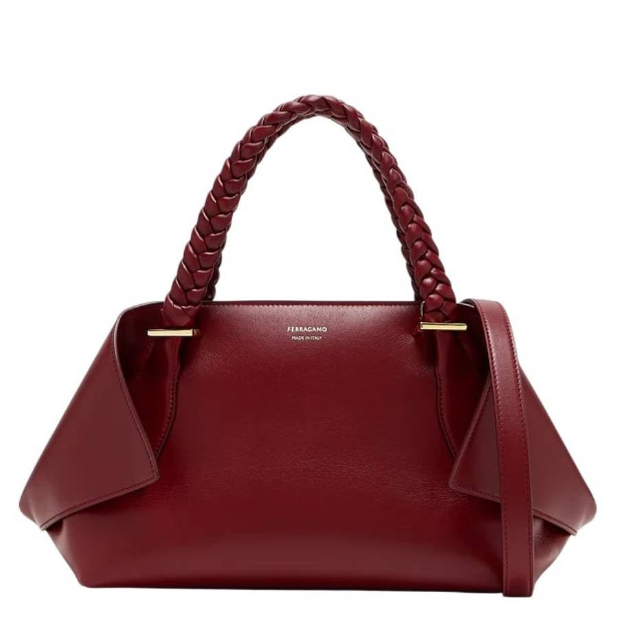 Ferragamo Burgundy Folded M Handbag | Jomashop.com & JomaDeals.com