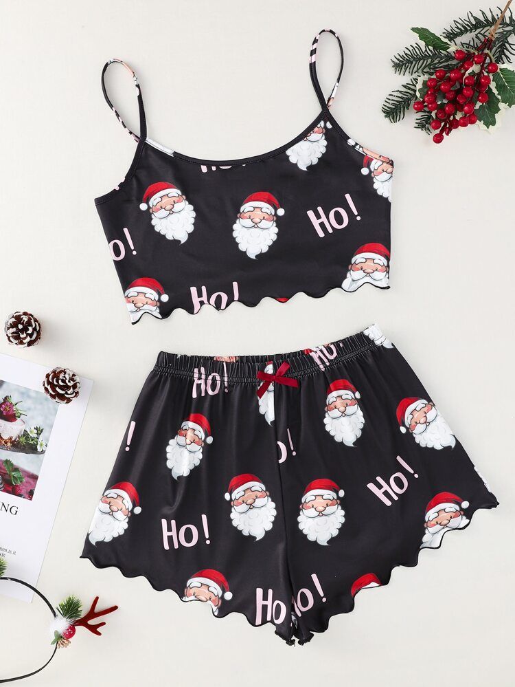 Plus Christmas Print Pajama Set | SHEIN