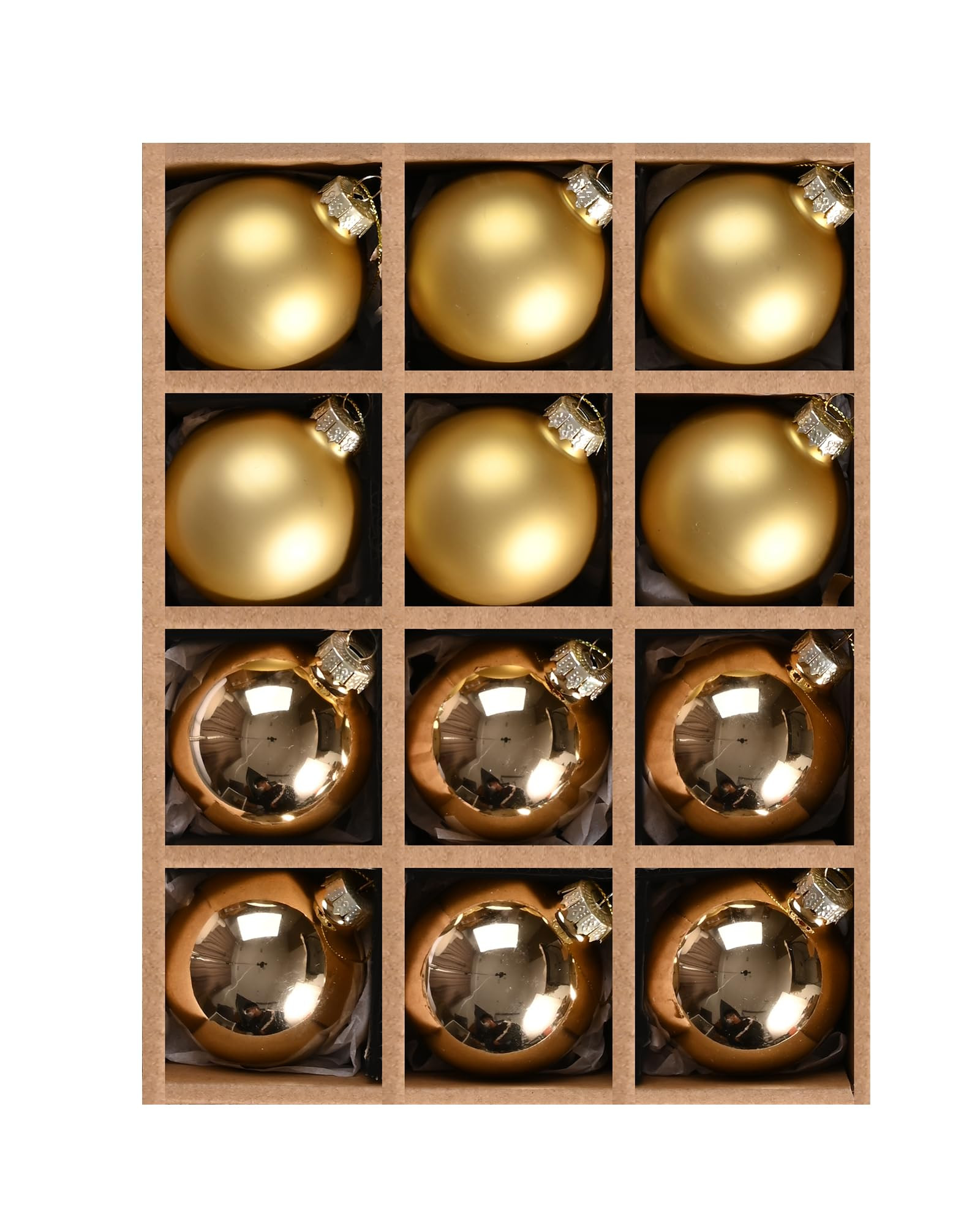 WDS WONDROUS Shiny and Matte Gold Mini Glass Ball Christmas Ornaments, 2.36” Hanging Ball Ornam... | Amazon (US)