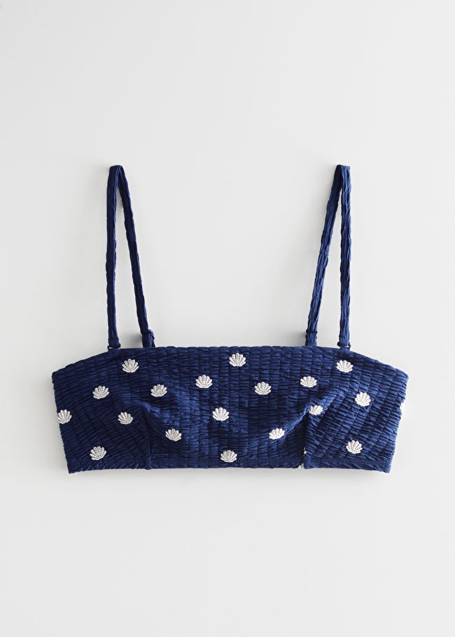 Shell Embroidery Bandeau Bikini Top | & Other Stories US