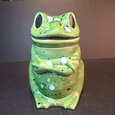 Ceramic Spotted Frog Sitting Arms Crossed Duncan Enterprises 1978 Cookie Jar | eBay US