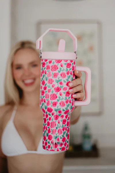 Whimsical Roses Tumbler with Straw | Katydid