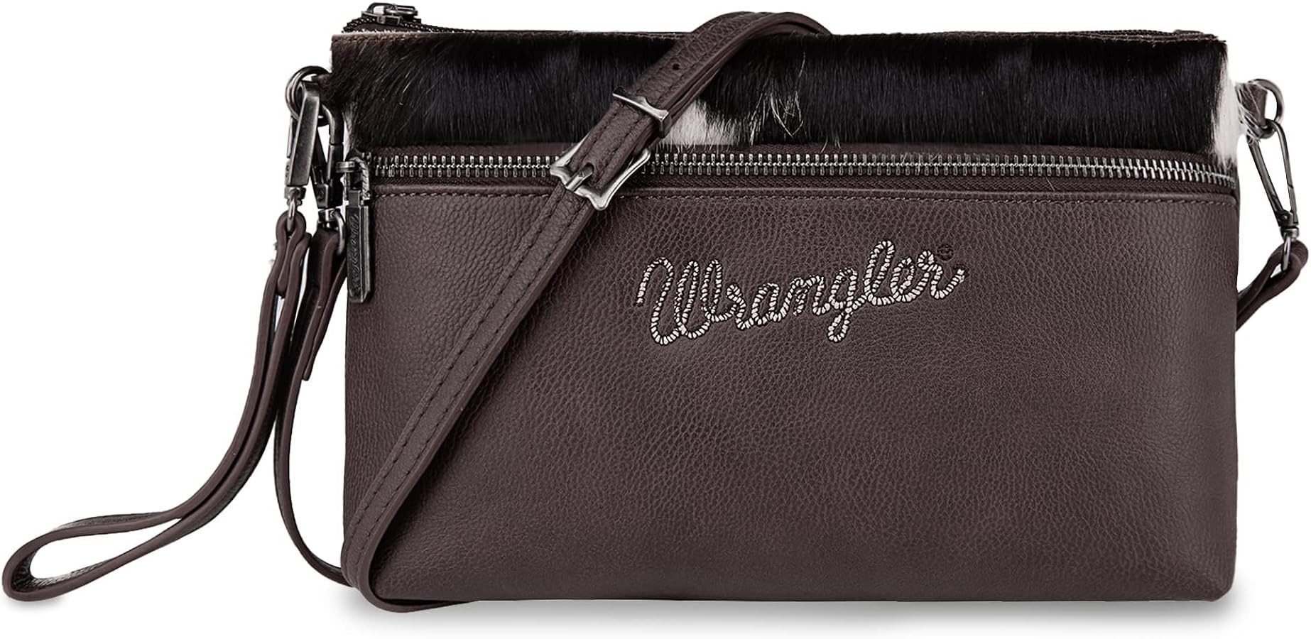 Wrangler Western Cowhide Crossbody Bags for Women Clutch Wristlet Purse | Amazon (US)