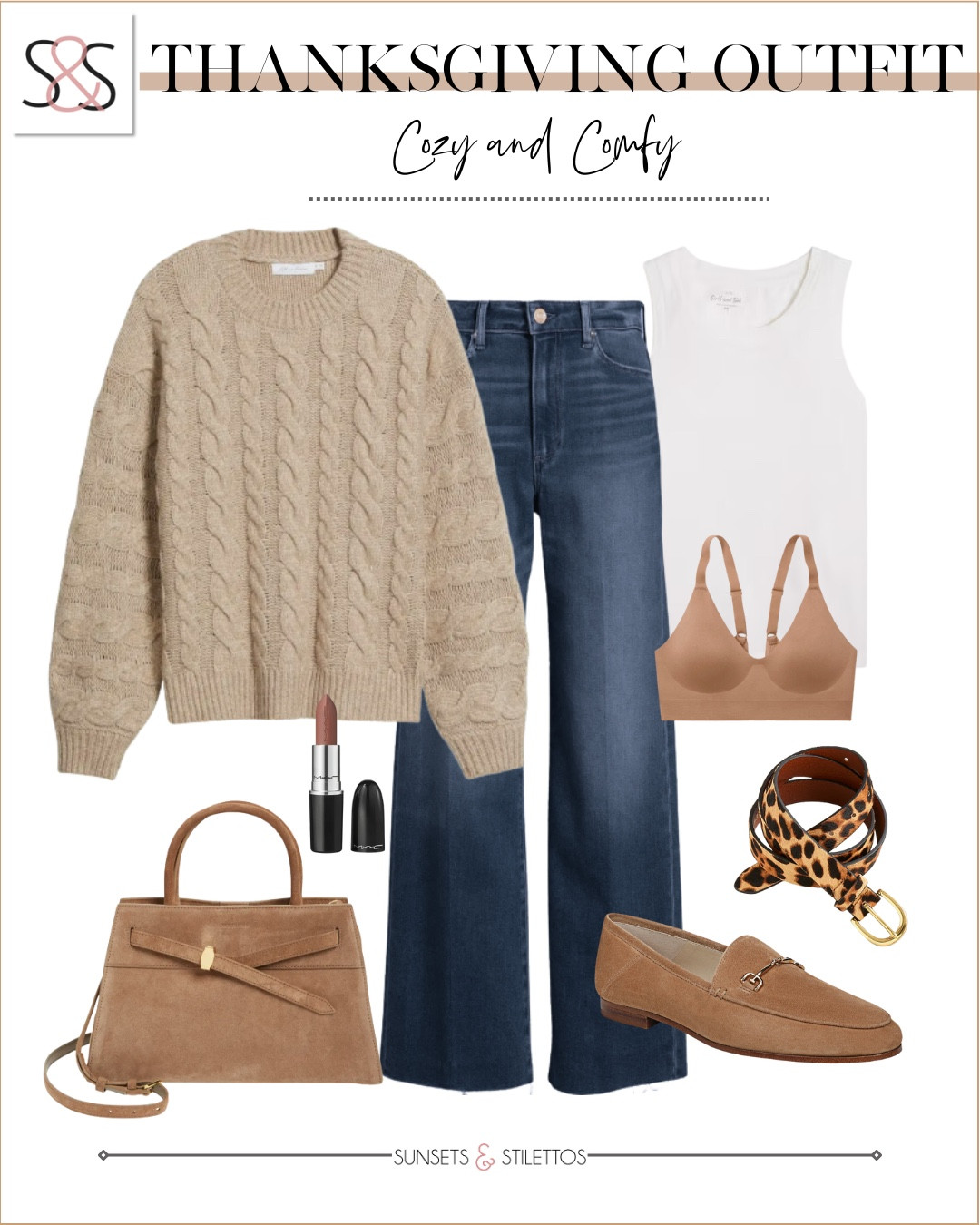 This is my idea of the perfect Thanksgiving outfit. It’s comfortable, classic, and easy to wear all day.

thanksgiving outfit, fall outfit, cable knit sweater, wide leg jeans, neutral outfit, cozy fall fashion, brown loafers, fall wardrobe essentials, casual holiday outfit, everyday outfits for women over 40

#LTKSeasonal #LTKHoliday #LTKOver40