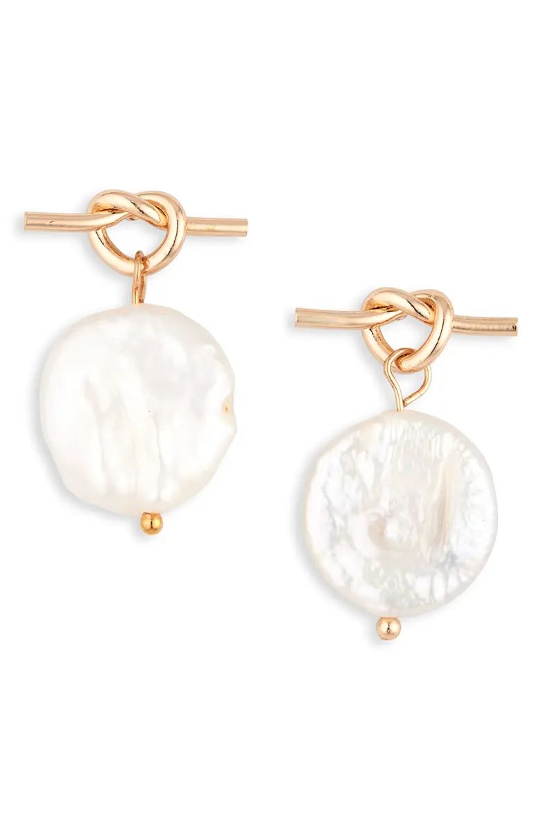 Knot Freshwater Pearl Drop Earrings | Nordstrom