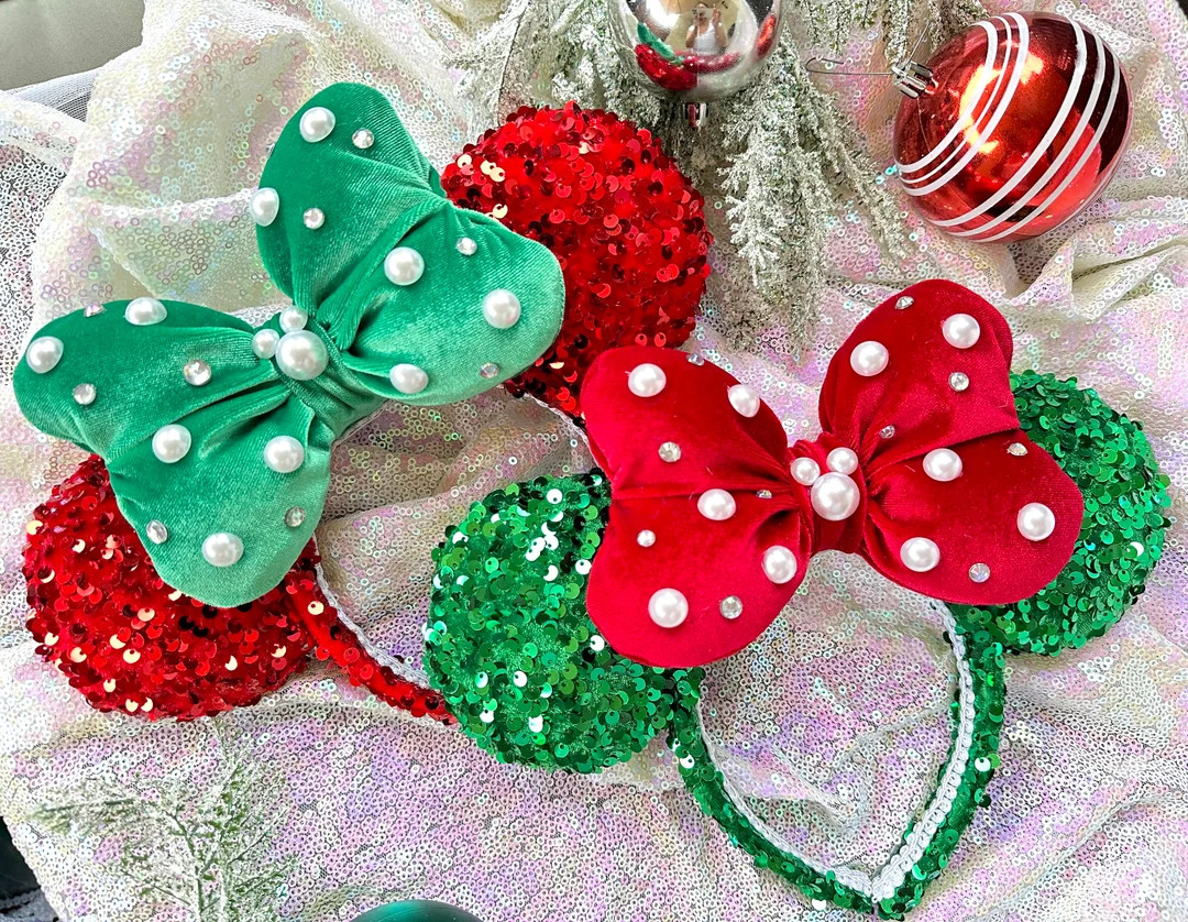 Minnie Christmas Ears - Etsy | Etsy (US)