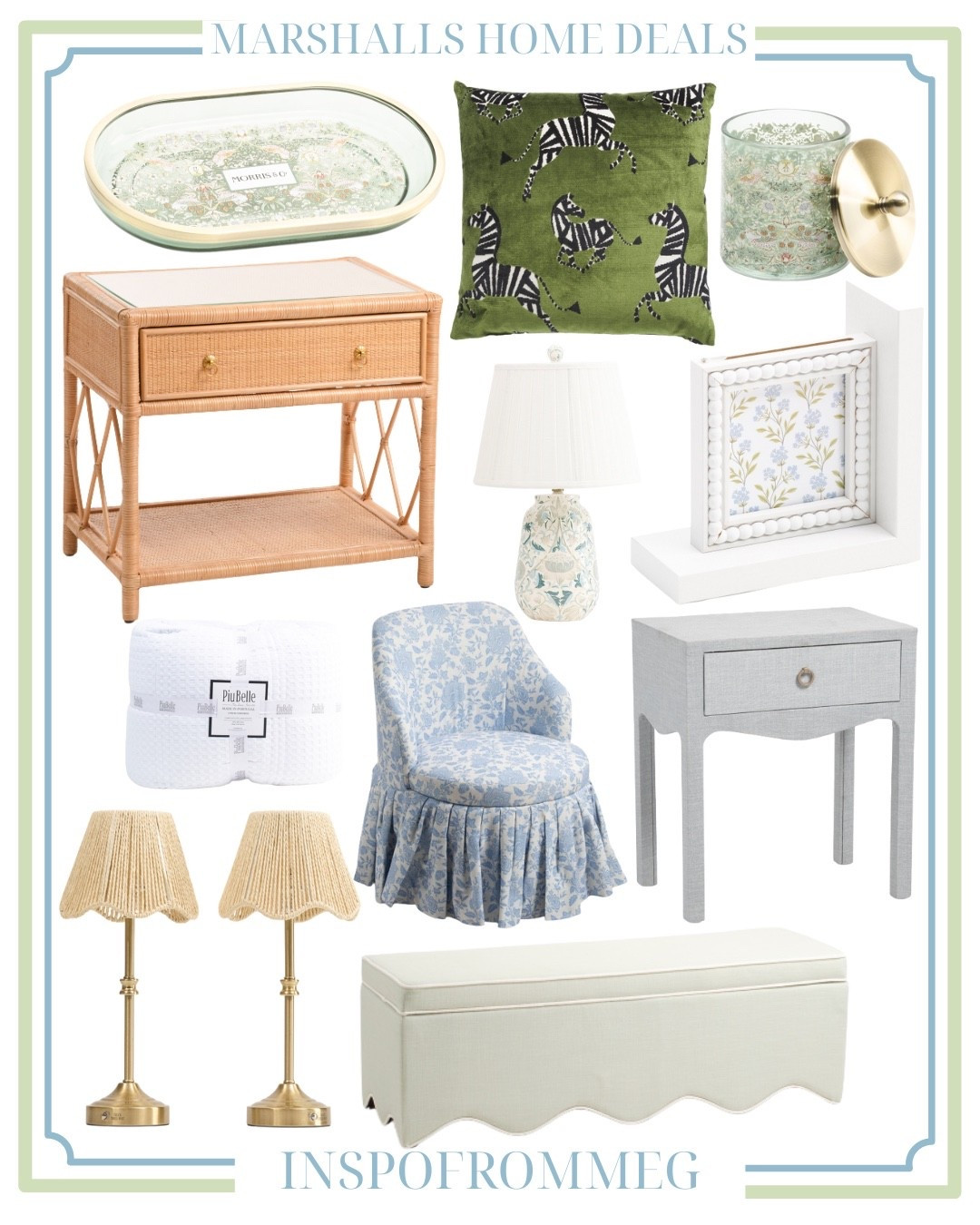 These home finds are so cute and so affordable—think wicker furniture, blue & green florals, scalloped details, and cozy accent pieces that make your space feel way more put together. Perfect for a bedroom refresh, apartment decor, or dorm glow-up on a budget ✨ 

#LTKSaleAlert #LTKHome #LTKFindsUnder100