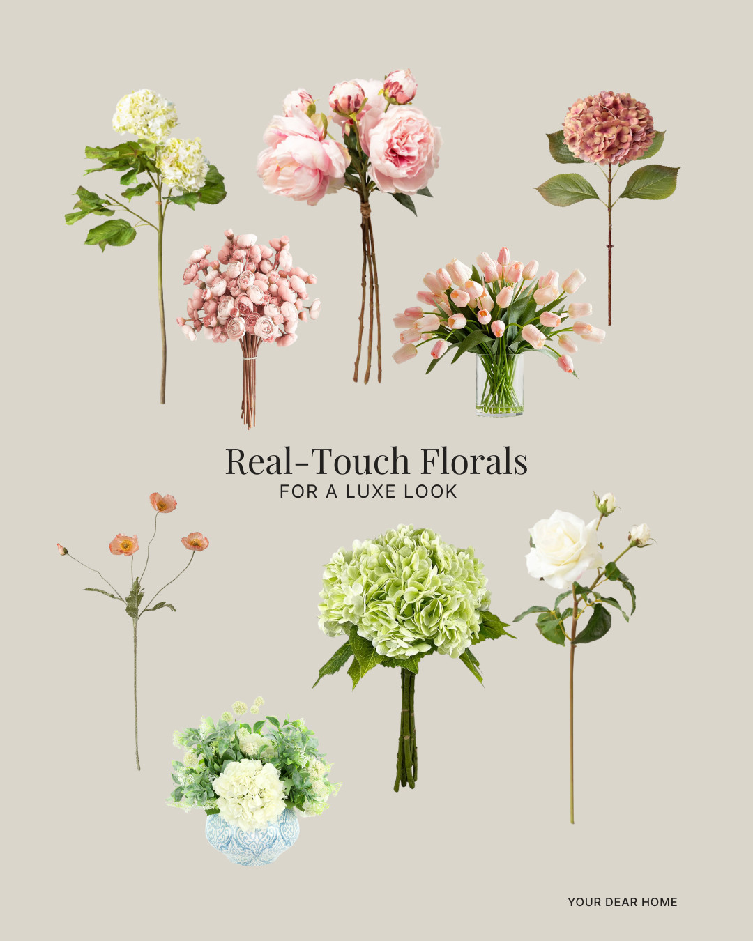 High-quality faux florals are a staple in designer homes. They add softness, color, and life without the upkeep and when done right, they look incredibly real. 

 #LTKHome
