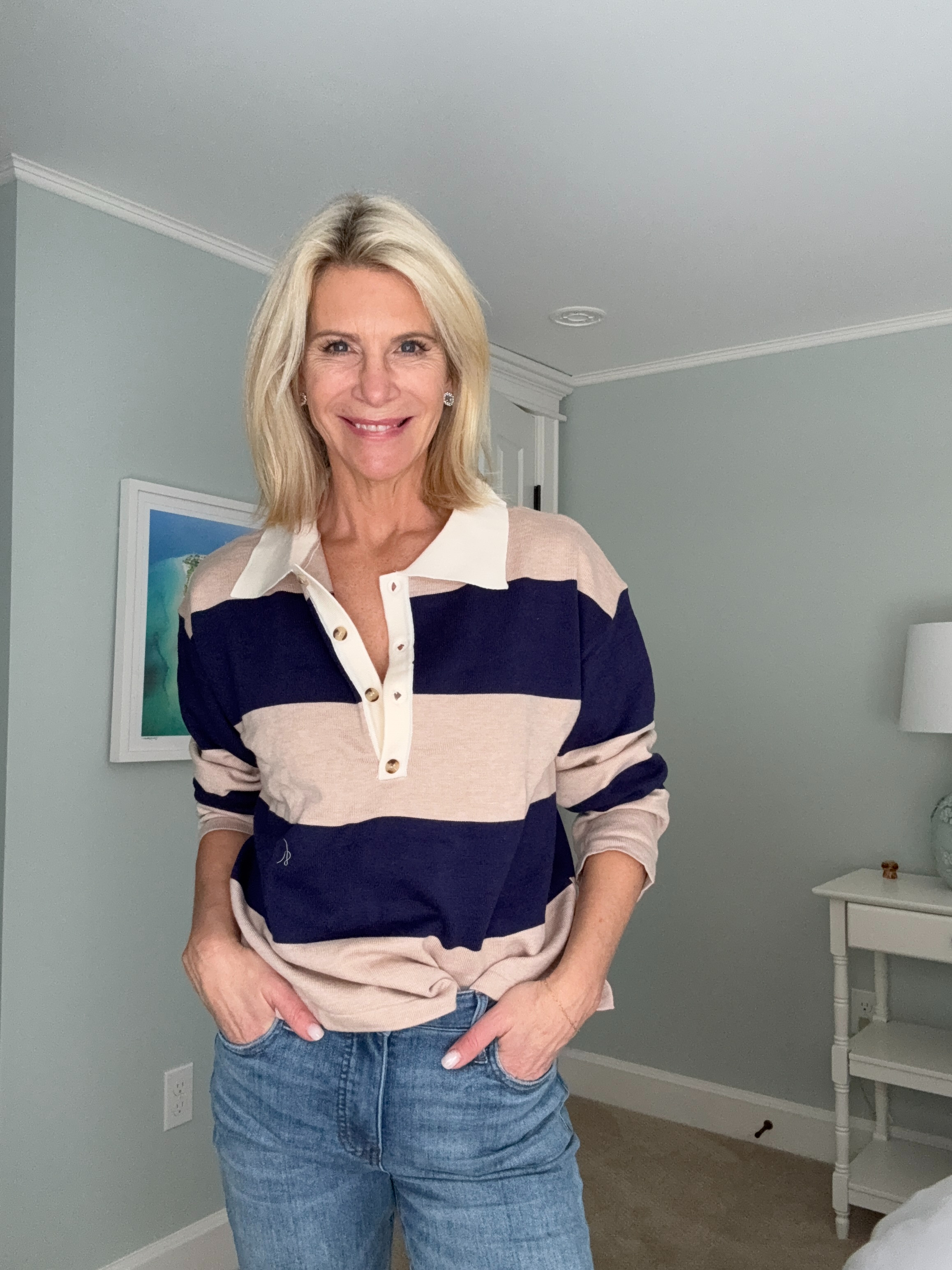 If effortless had a uniform, this would be it. Soft, relaxed, and polished enough to wear anywhere. I’ll be living in stripes all season… no regrets.  

 #LTKdayinmylife #LTKgrwm #LTKootd