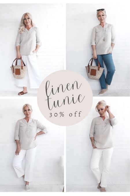 Neutral linen tunic is 30% off!

#LTKsalealert #LTKover40 #LTKSeasonal