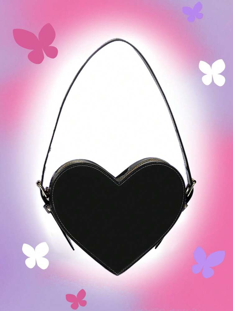 Waterproof,Lightweight,Portable,Classic,Casual Y2K Style Heart Shaped Handbag, Goth Punk Rock Sty... | SHEIN