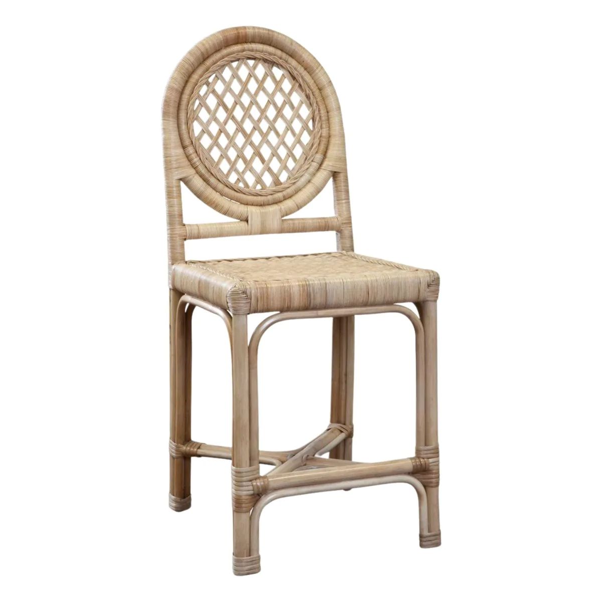 Rattan Trellis-Back Counter Stool | The Well Appointed House, LLC