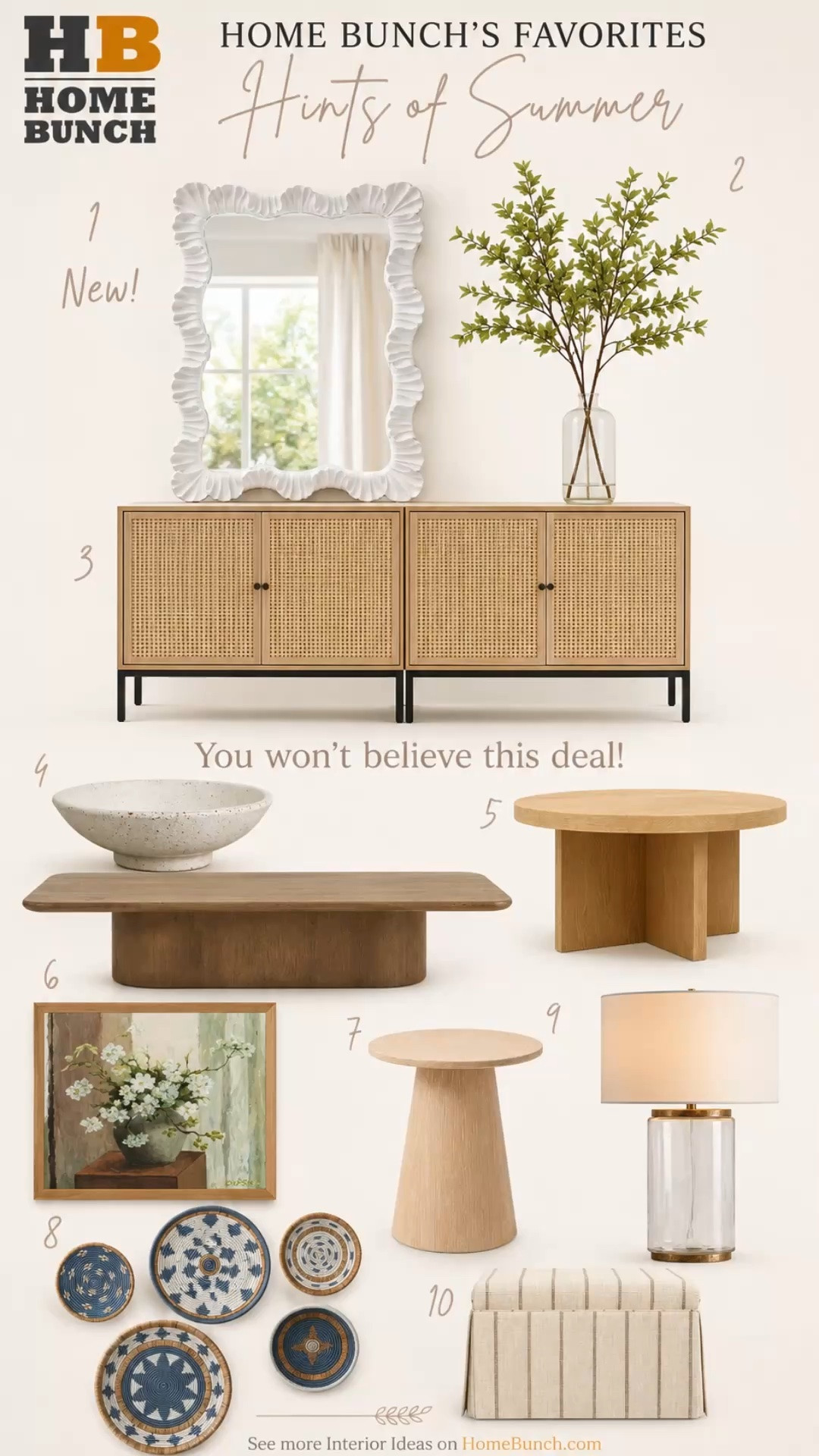 10 Hints of Summer for Your Interiors

A few thoughtful updates can completely change the way your home feels this season. 🌿

Natural textures, soft linens, beautiful lighting, and timeless accents create a calm, airy home you'll enjoy all summer long. I've gathered some of my favorite pieces to help you bring that effortless summer feeling indoors.

Everything is linked in my LTK @homebunch 

#LTKHome #SummerHome #NeutralInteriors #OrganicModern #CoastalHome #InteriorStyling #HomeDecor #HomeBunch

#LTKsummer #LTKstyletip #LTKhome