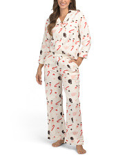 Cotton Flannel Candy Cane Pajamas Set | The Cozy Shop | Marshalls | Marshalls